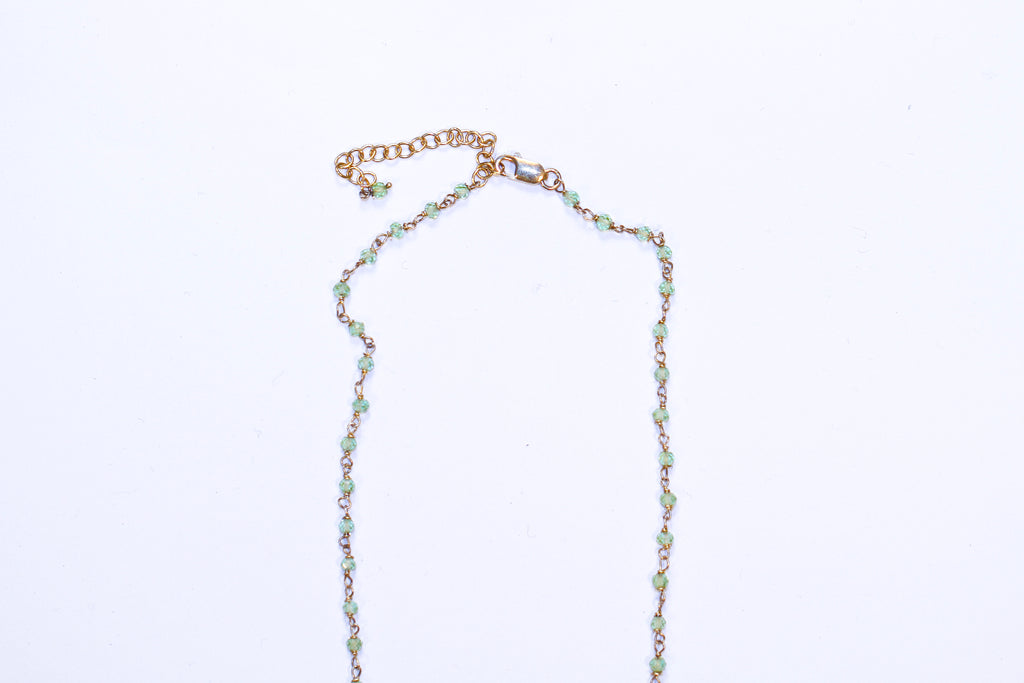 clustered peridot prehnite on sterling vermeil - n032