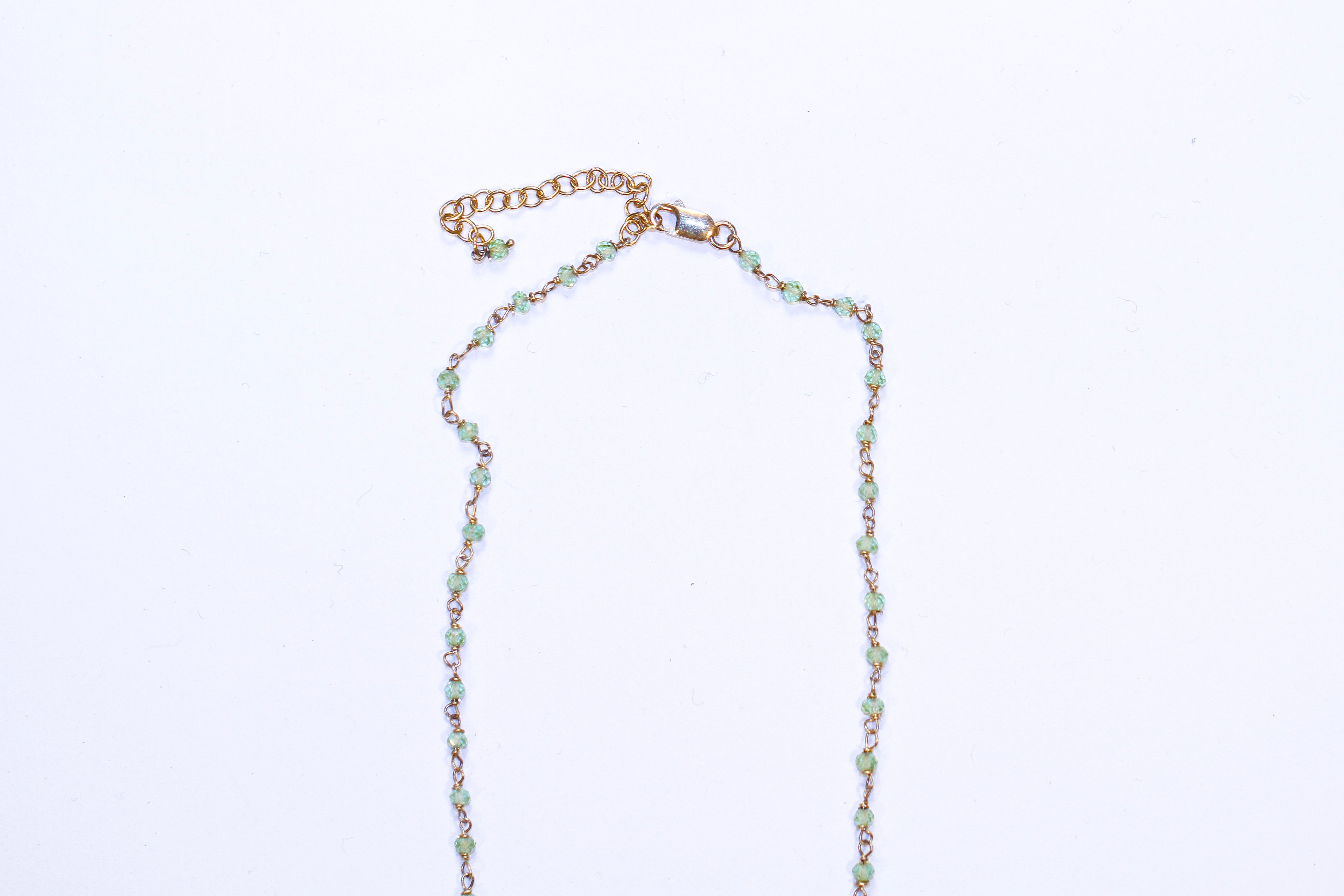 clustered peridot prehnite on sterling vermeil - n032