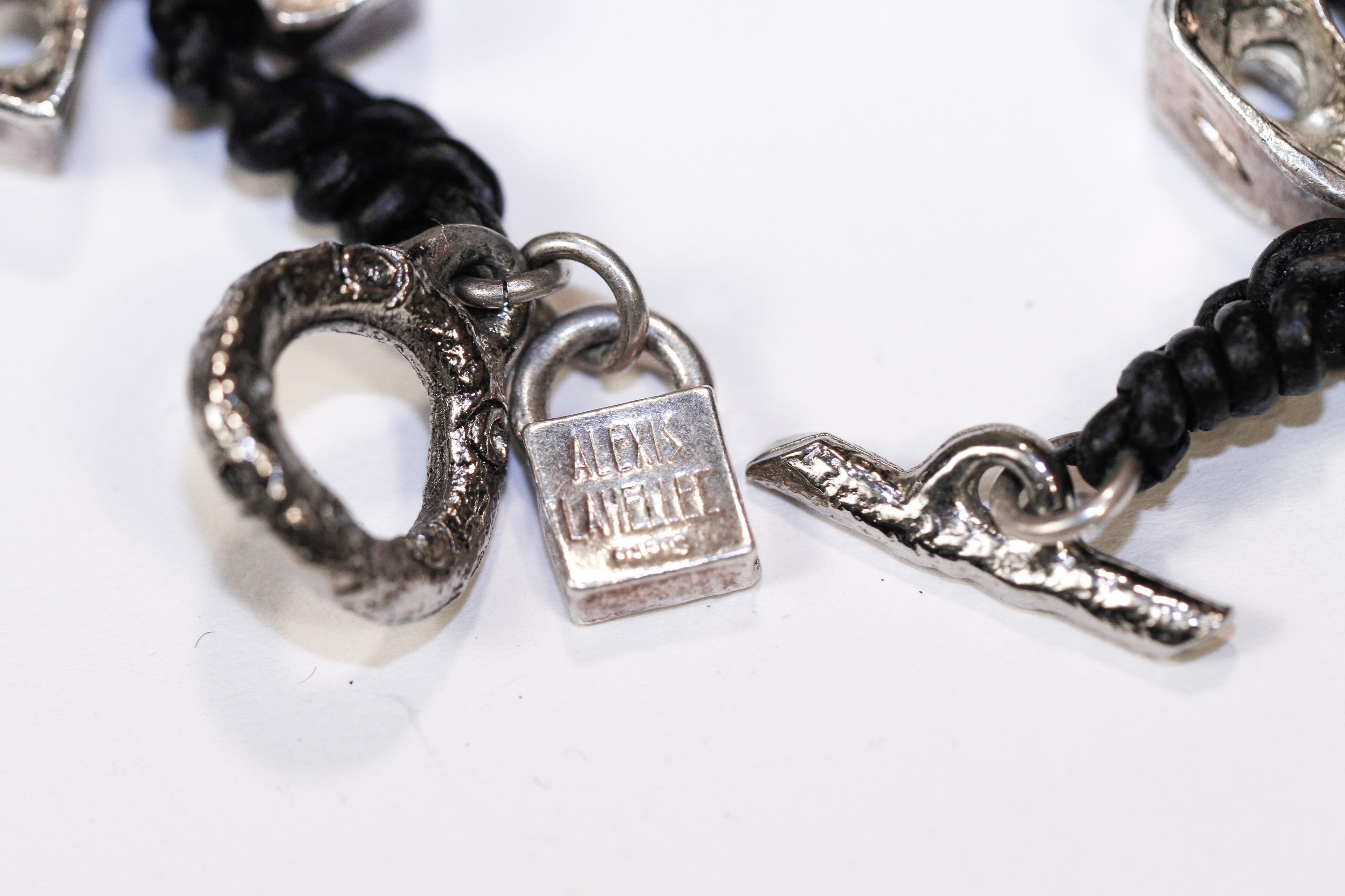 alexis lahellec paris silver gilt & leather - b013