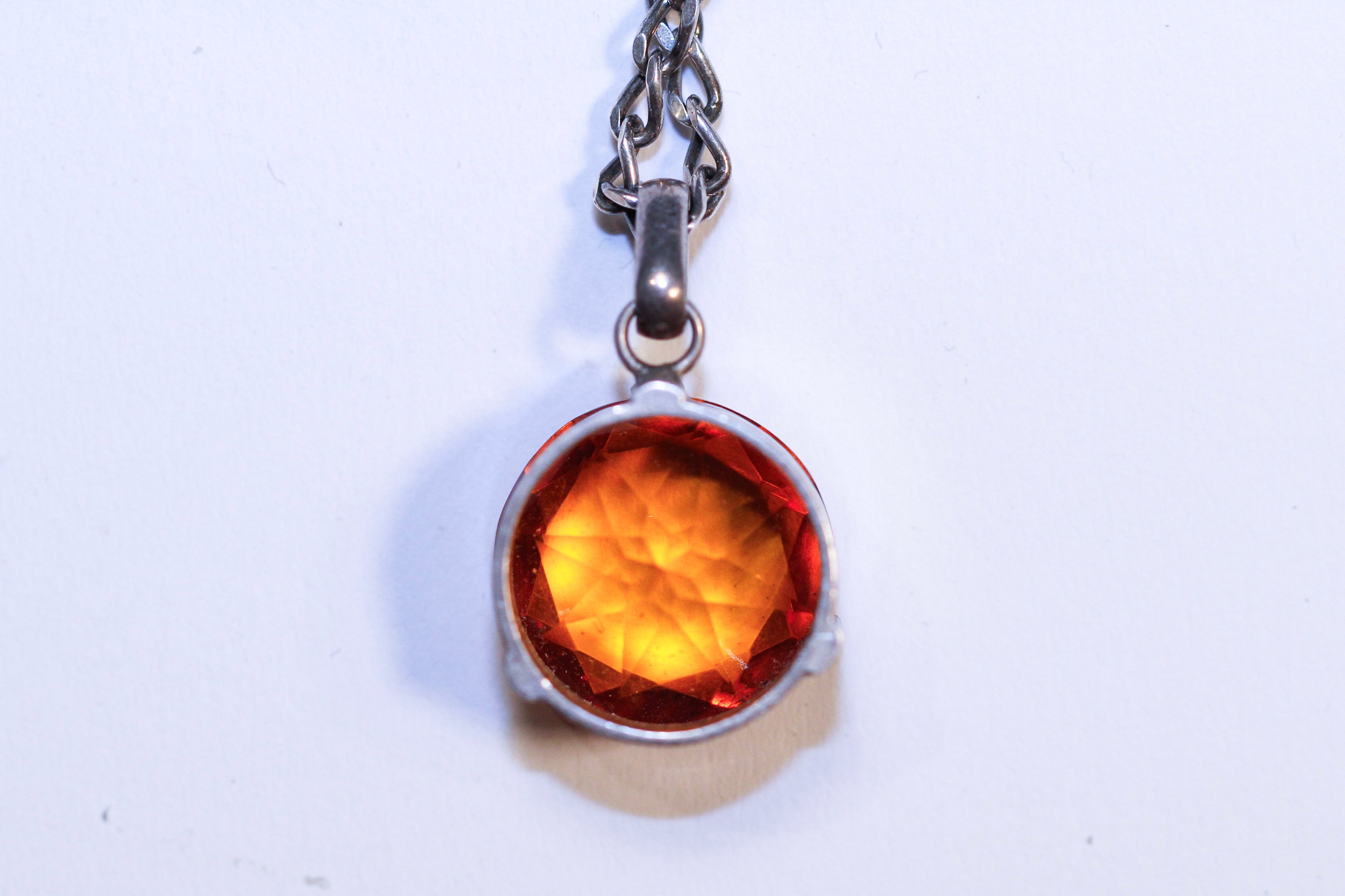 golden citrine pendant necklace - n031