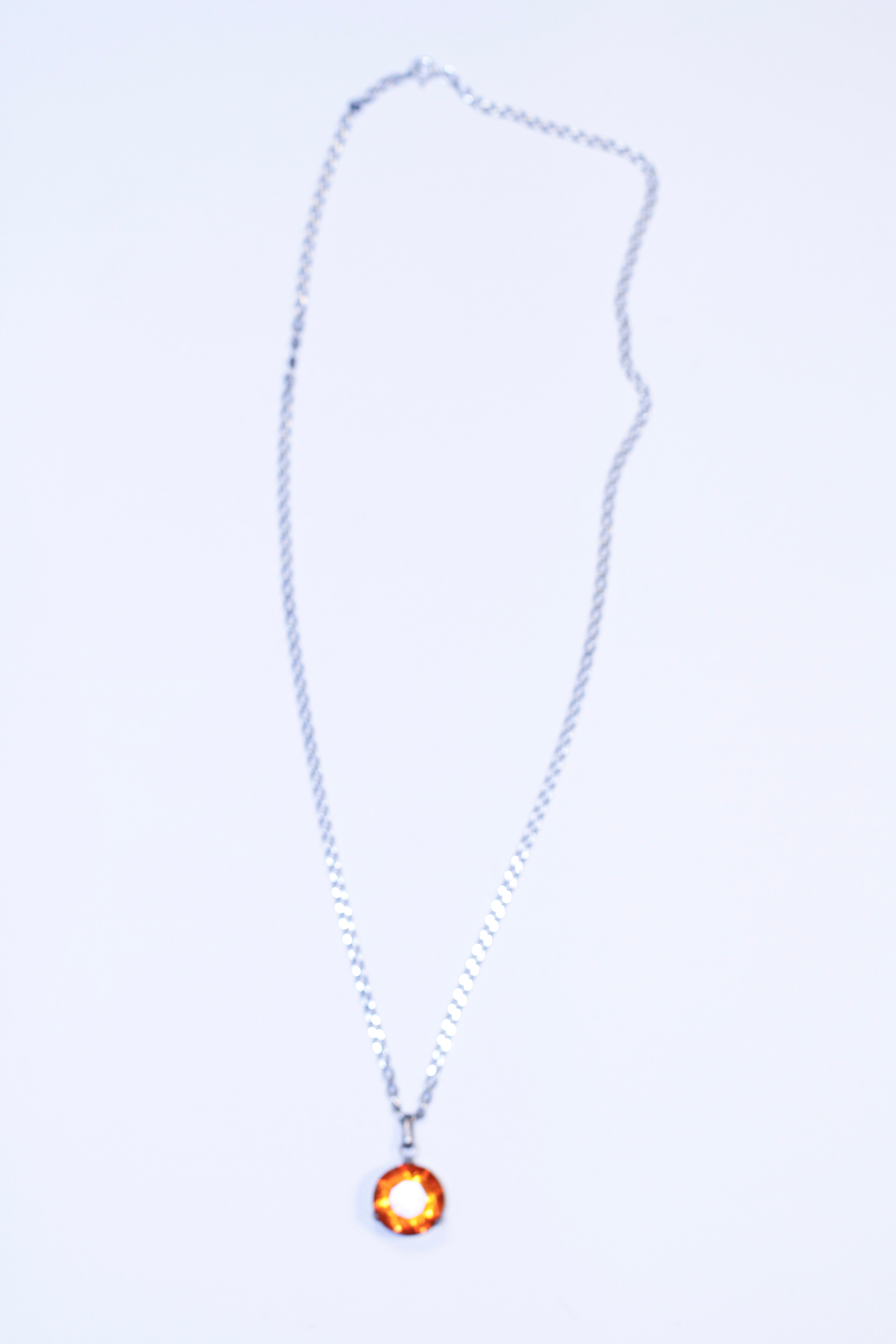 golden citrine pendant necklace - n031