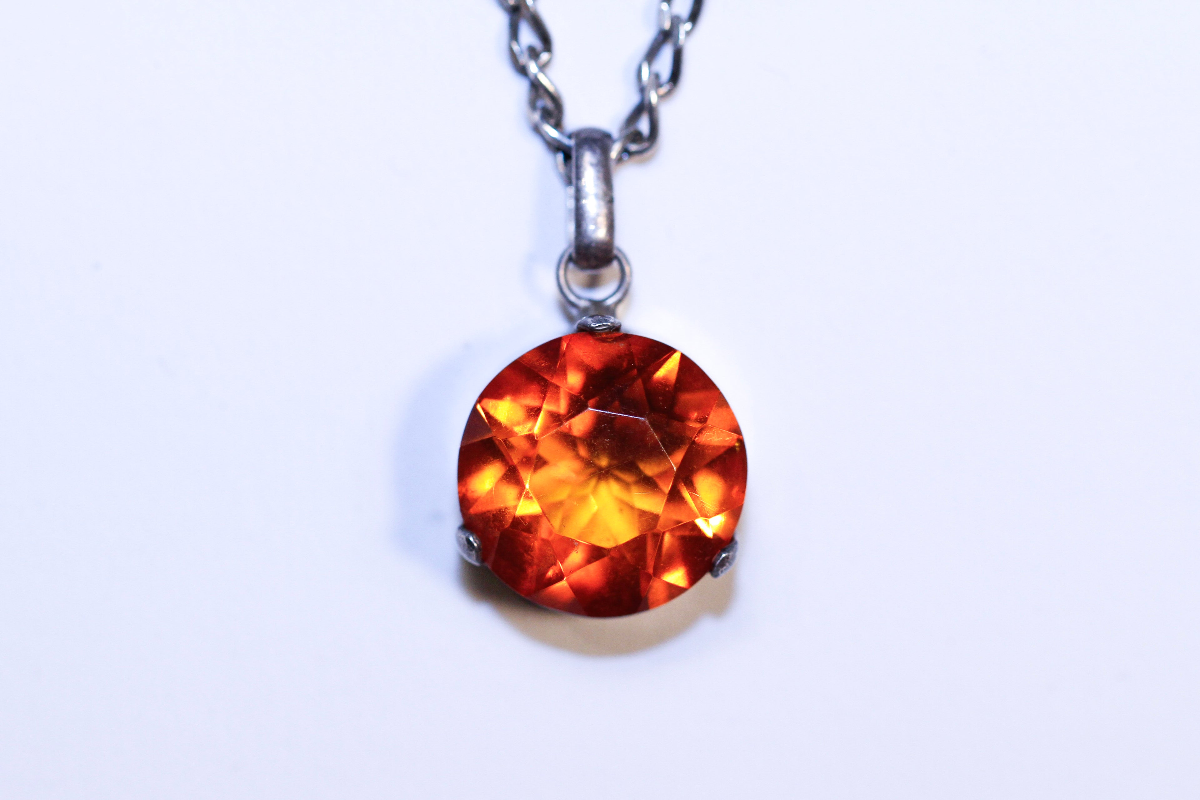 golden citrine pendant necklace - n031