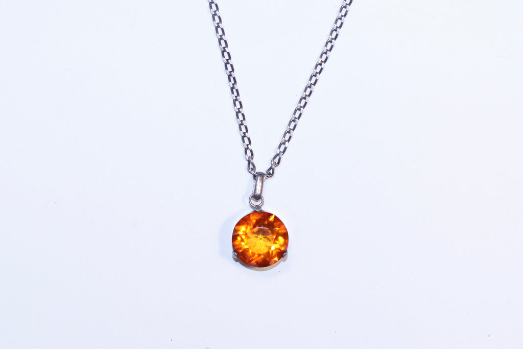 golden citrine pendant necklace - n031