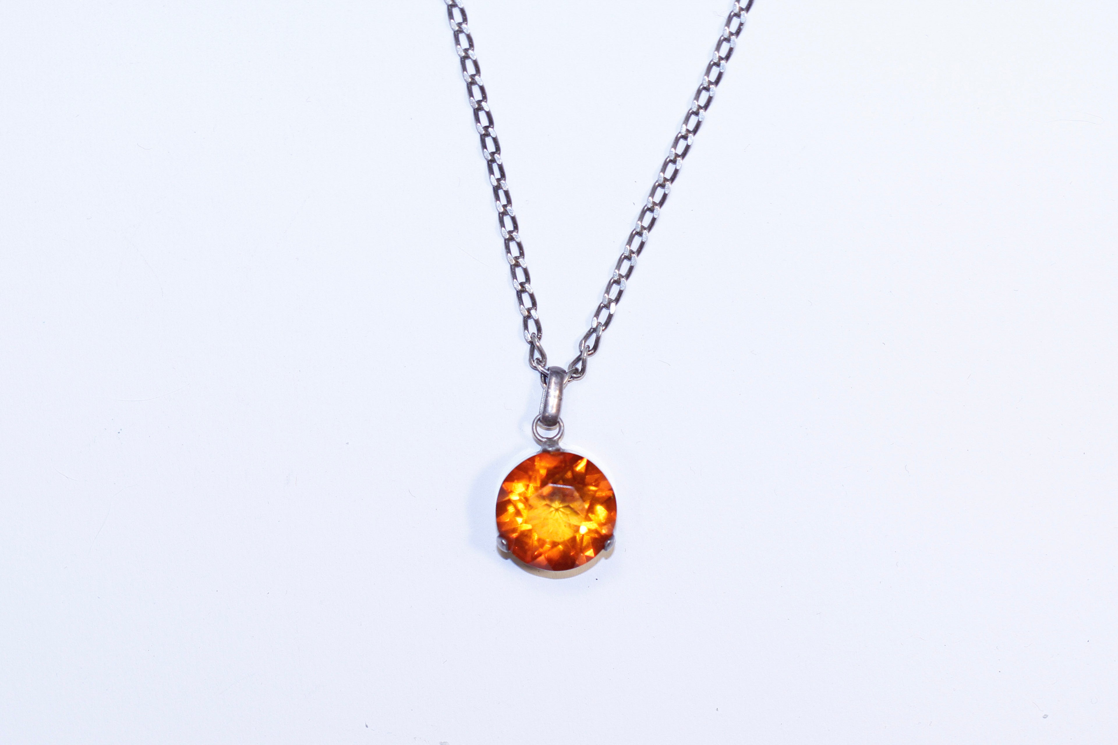 golden citrine pendant necklace - n031