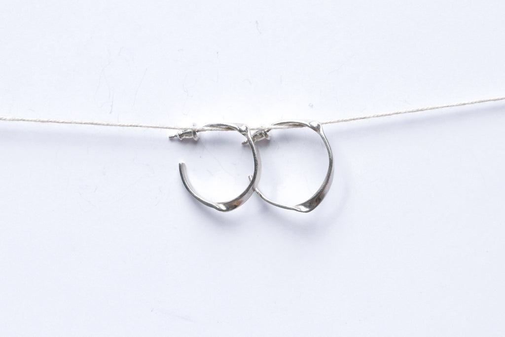 Creased Open Hoops - E017