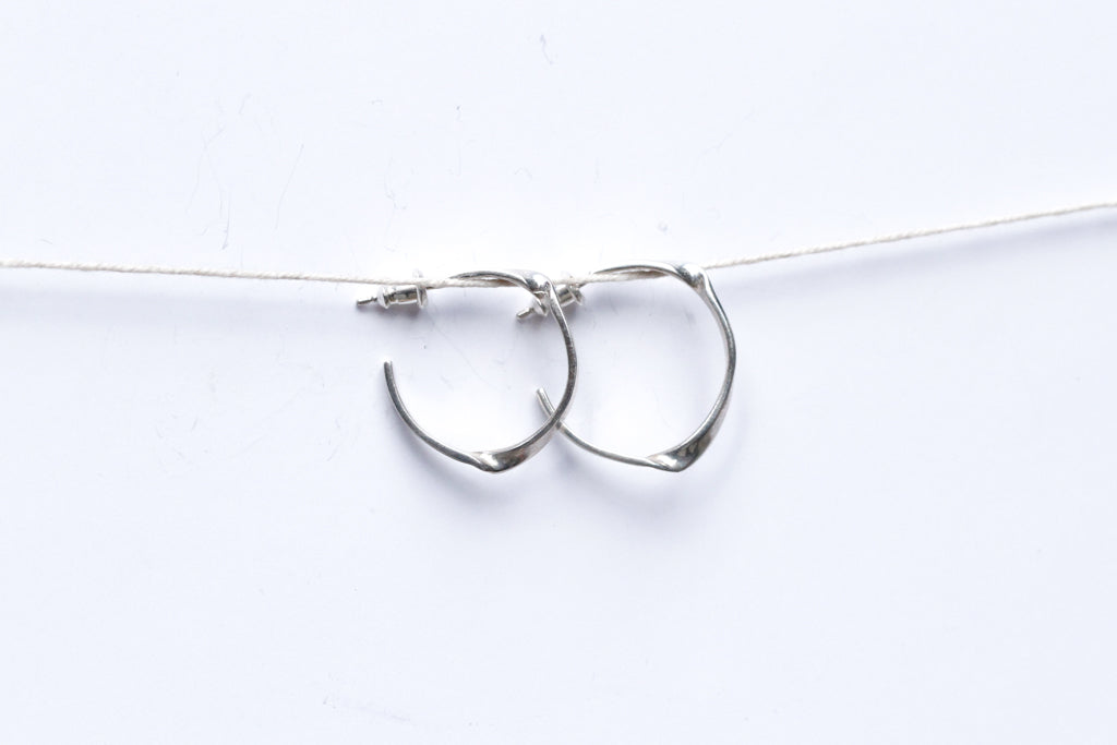 Creased Open Hoops - E017