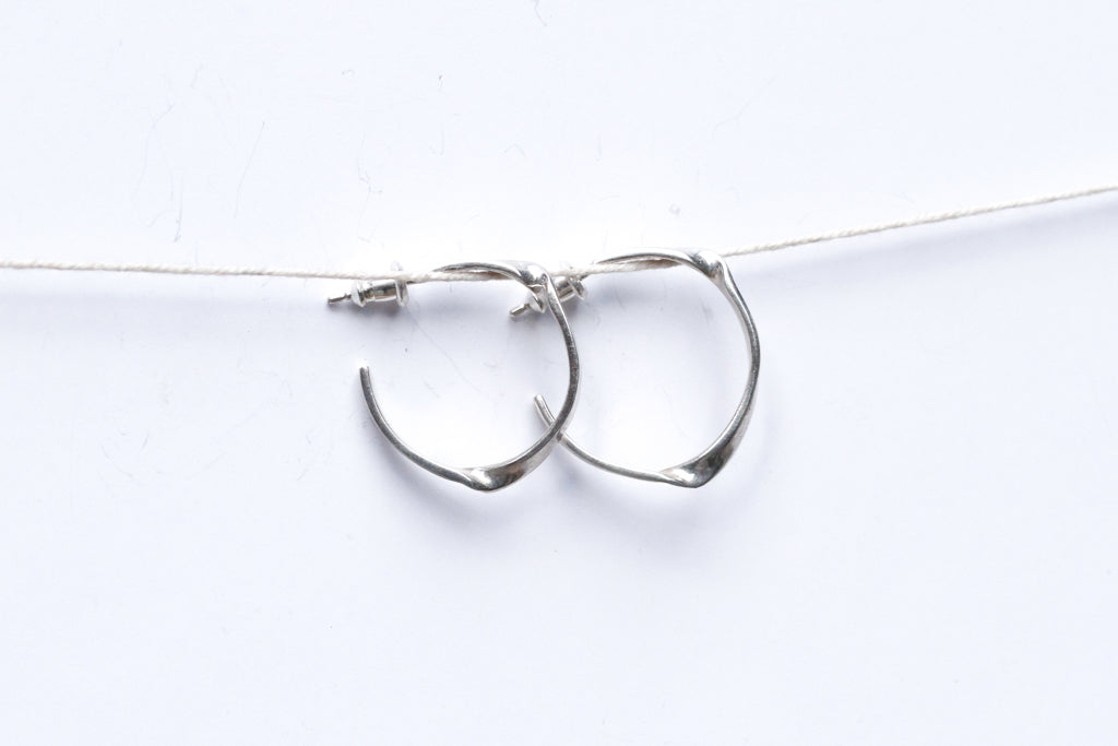 Creased Open Hoops - E017