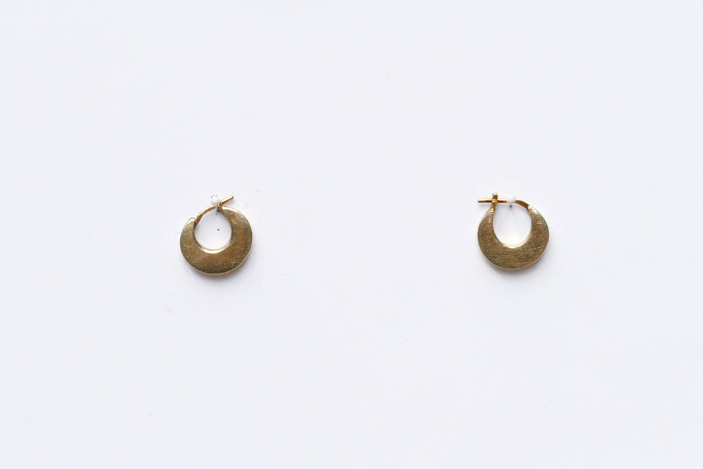 Tiny Gold Vermeil Crescent Earrings - E026