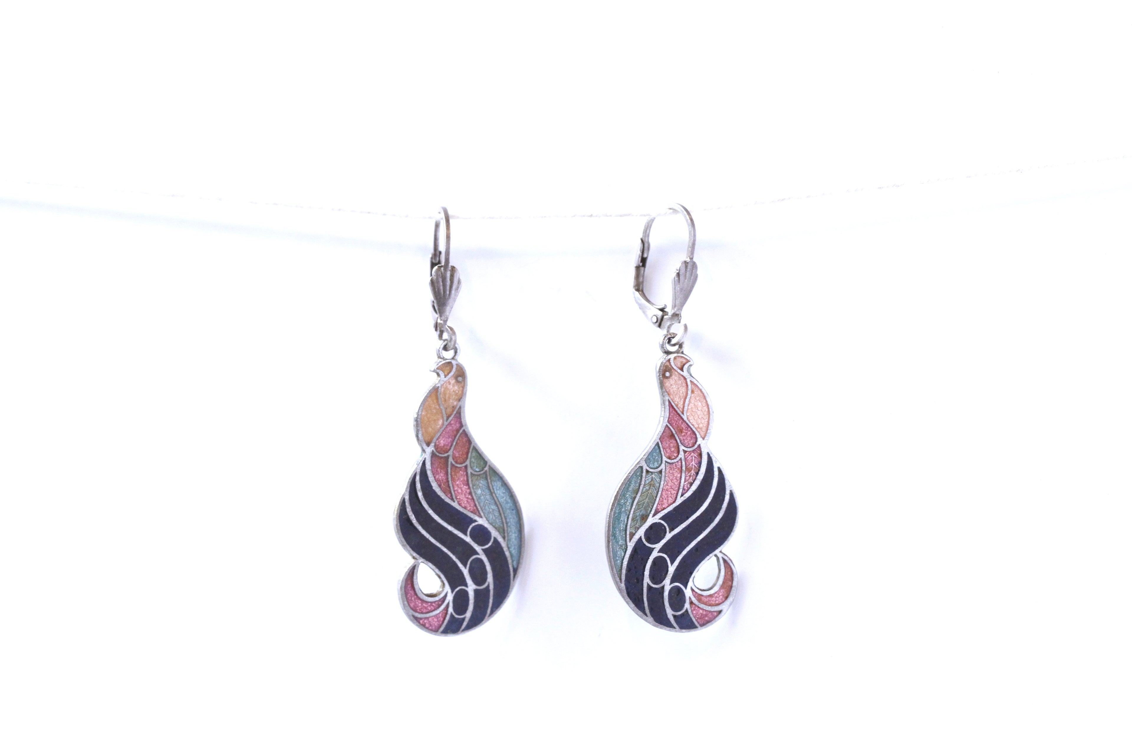 inlayed pheasant earrings - E006