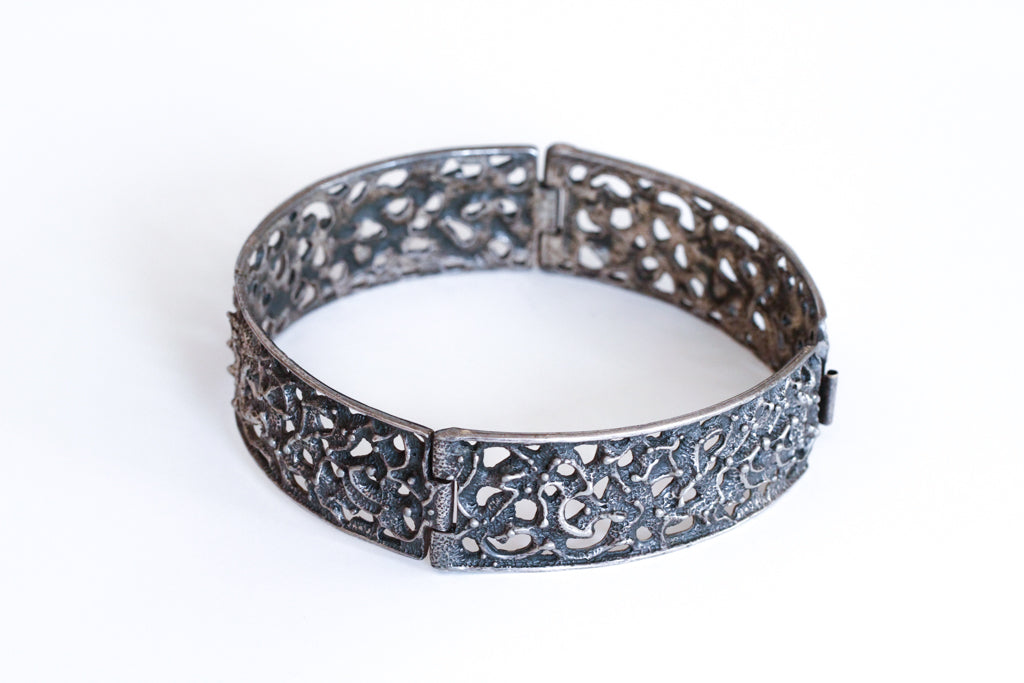 robert larin canadian brutalist oxidized silver choker - n002