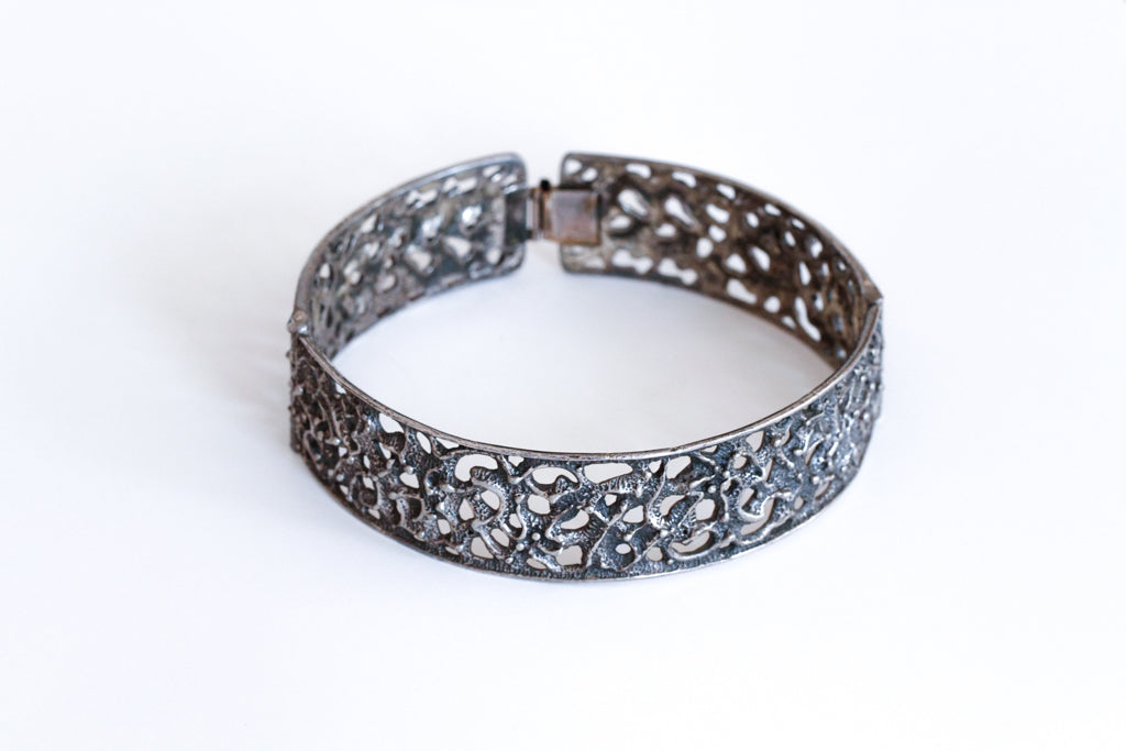 robert larin canadian brutalist oxidized silver choker - n002