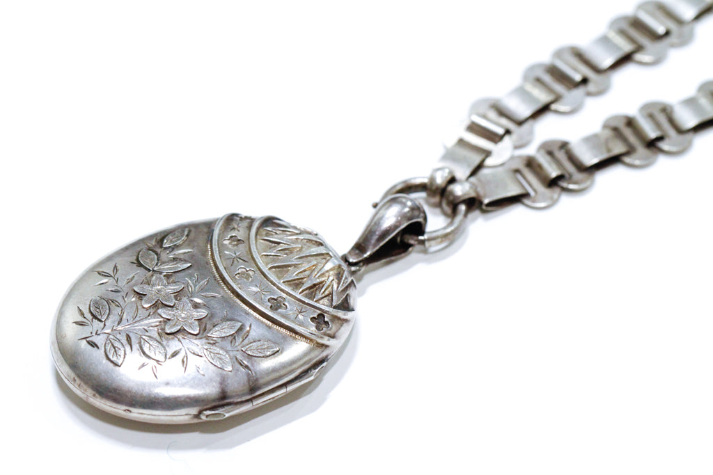 victorian locket floral - n007