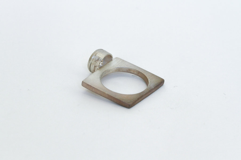 brushed silver square - r033