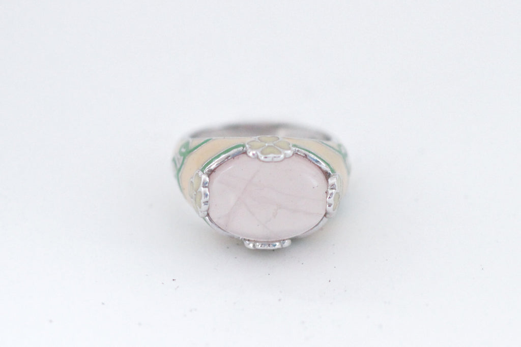 rose quartz in enamel - r049