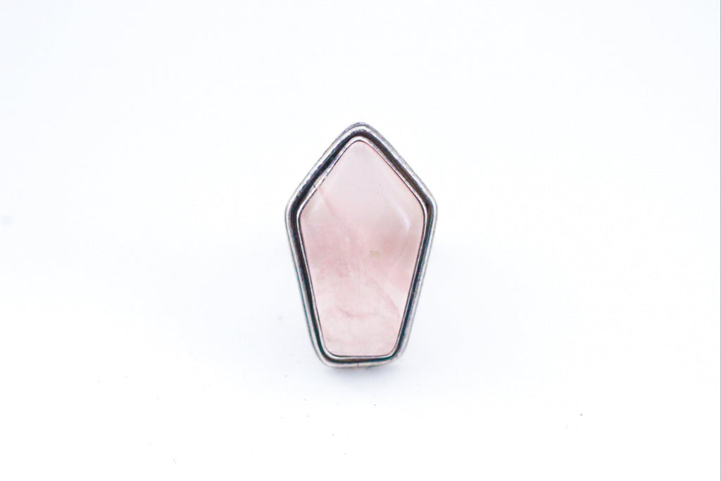 pink quartz coffin - r081